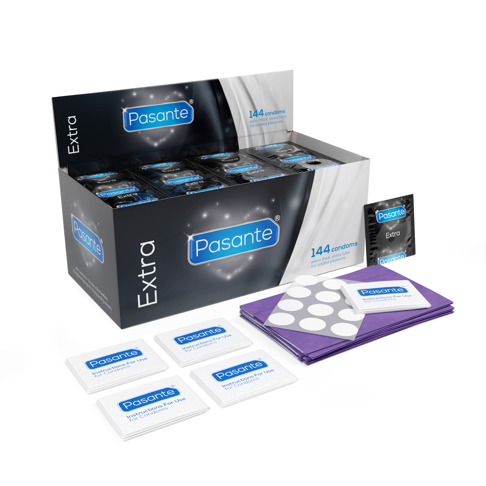 Pasante Extra Condoms 144 Box