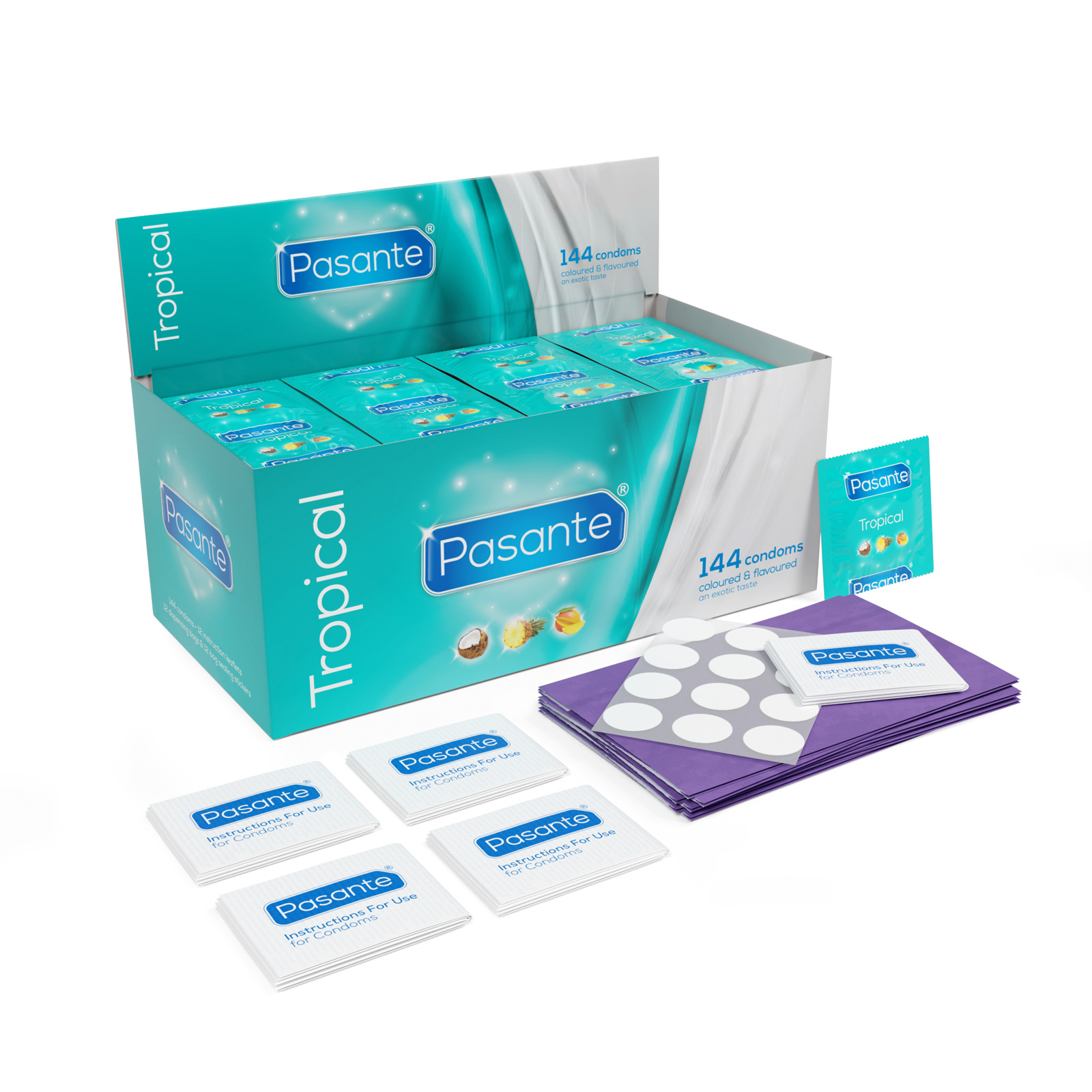 Pasante Tropical Condoms 144 Box